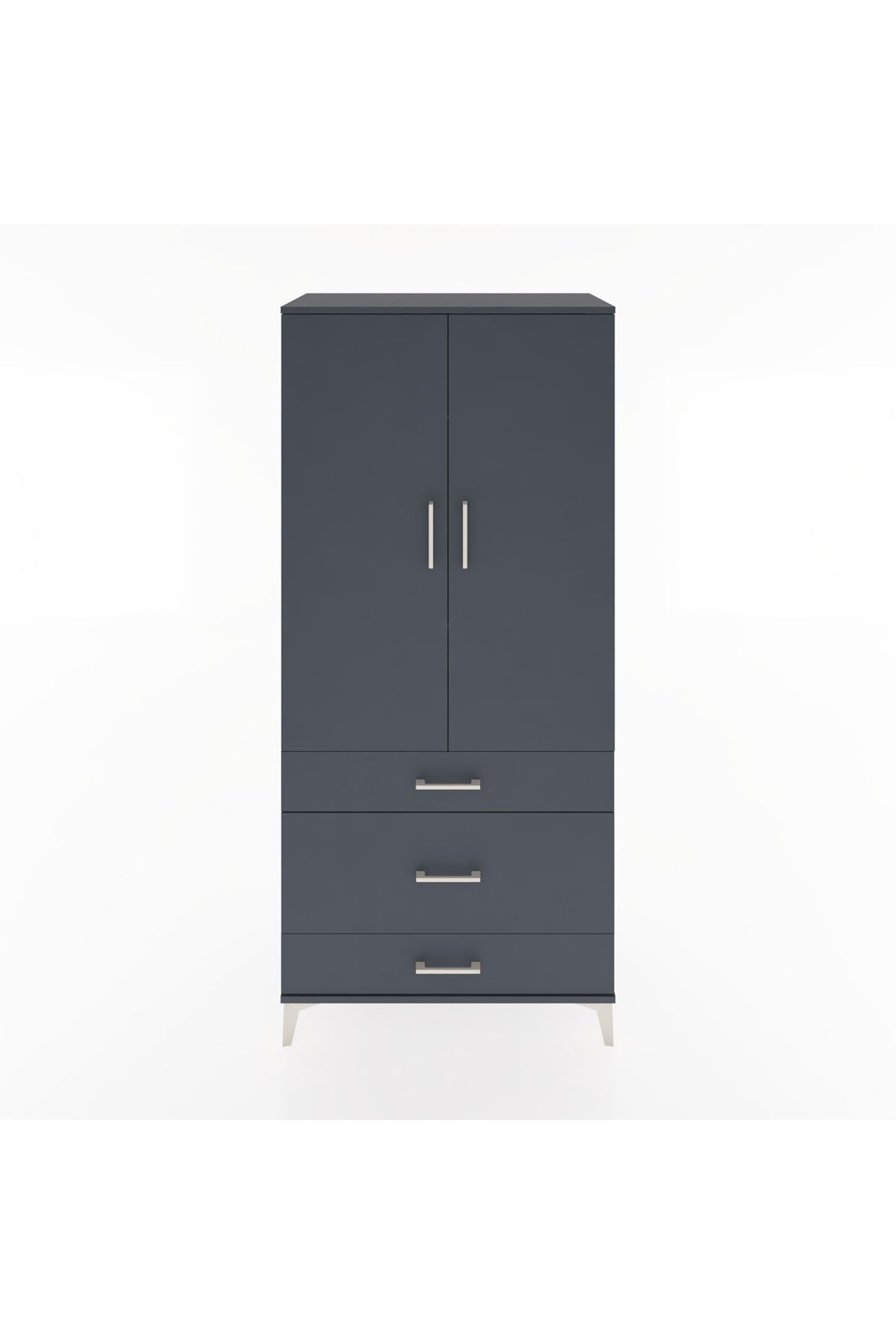 Hyperion Dolap 2 Raflı 3 Çekmeceli Tek Askılı 88x44x195 - S60M021V5B