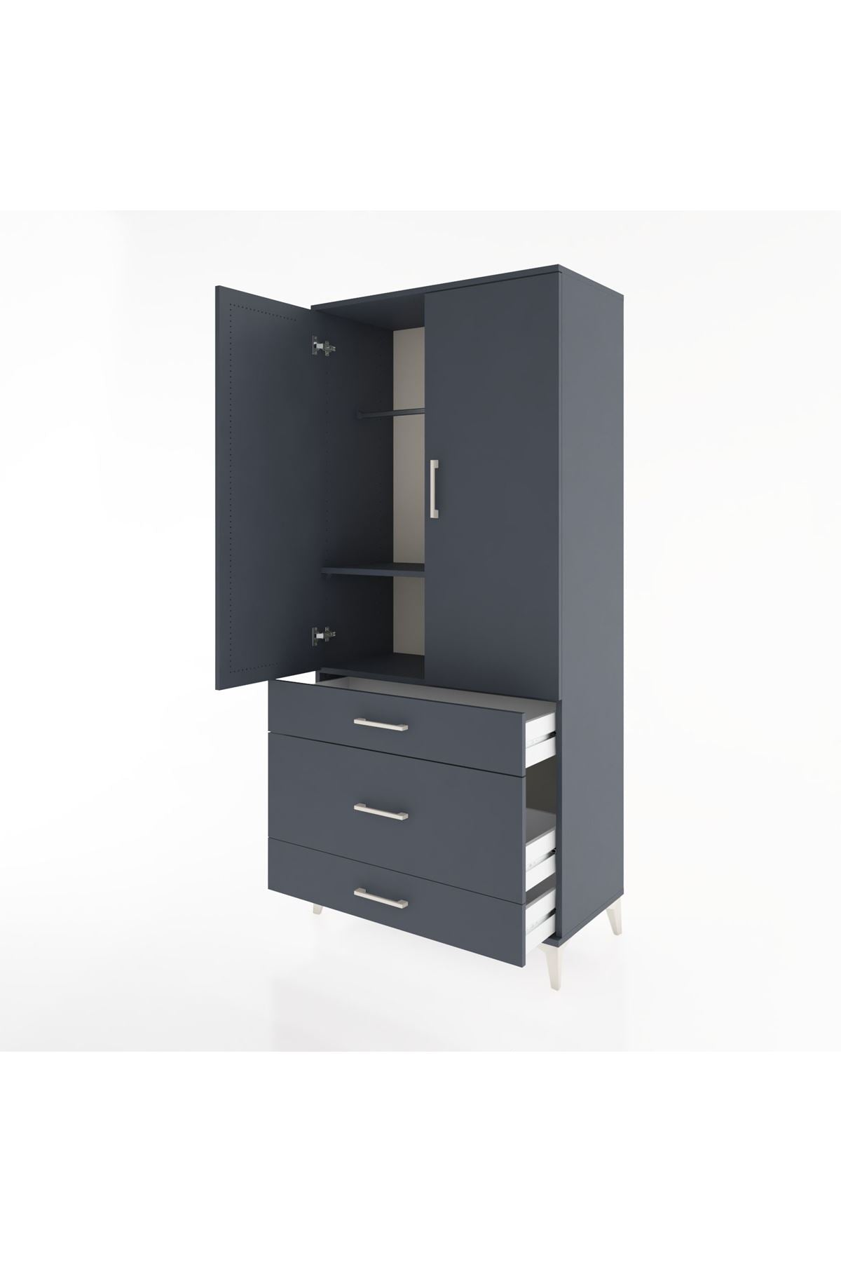 Hyperion Dolap 2 Raflı 3 Çekmeceli Tek Askılı 88x44x195 - S60M021V5B