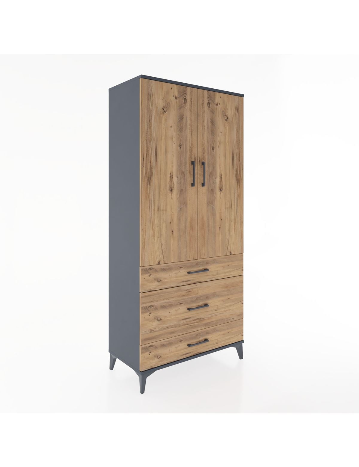 Hyperion Dolap 2 Raflı 3 Çekmeceli Tek Askılı 88x44x195 - S60M021V6B