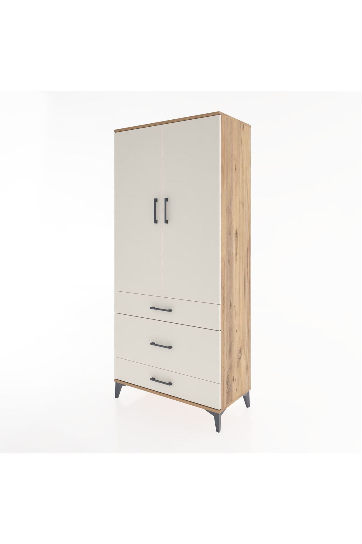 Hyperion Dolap 2 Raflı 3 Çekmeceli Tek Askılı 88x44x195 - S60M021V7B
