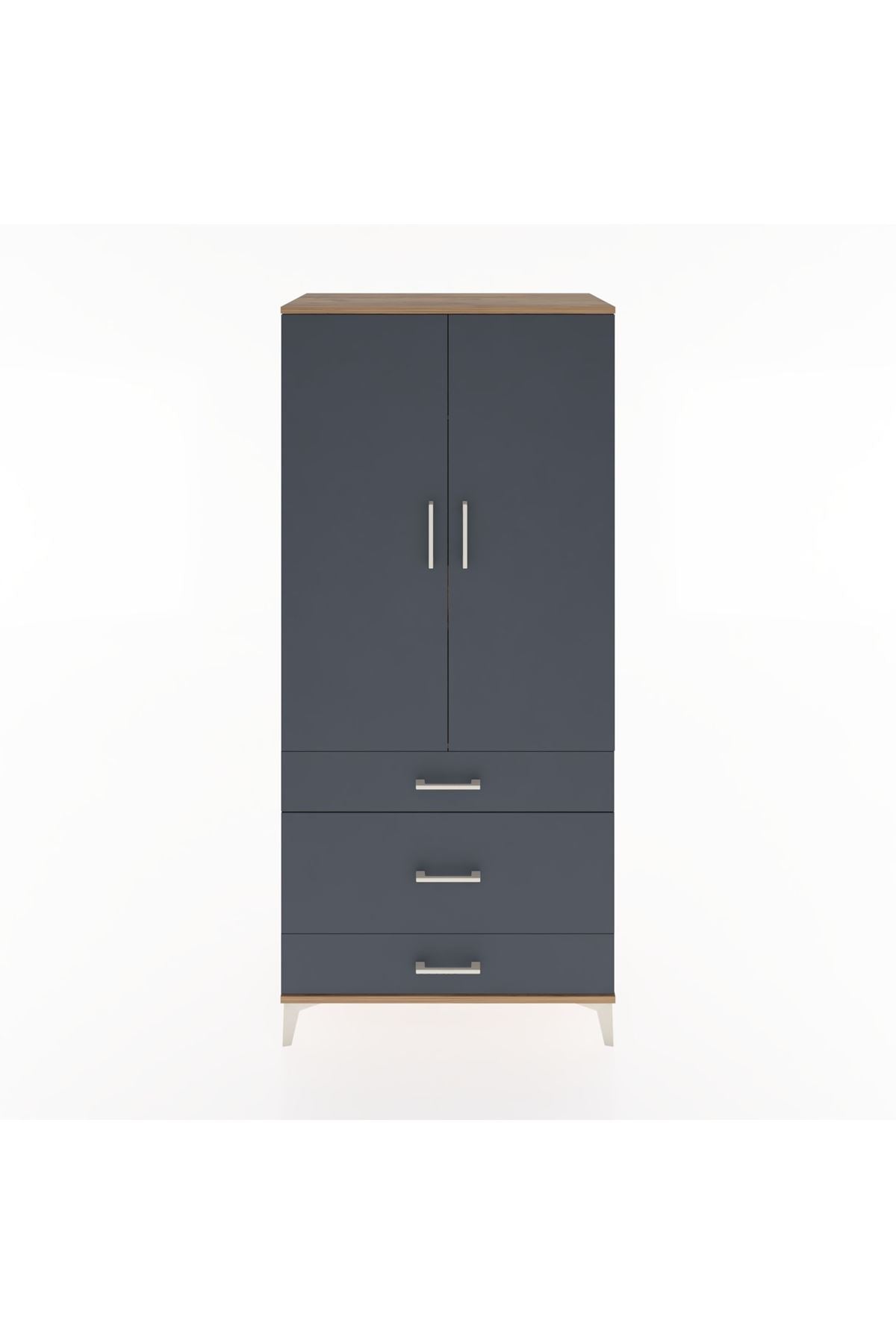 Hyperion Dolap 2 Raflı 3 Çekmeceli Tek Askılı 88x44x195 - S60M021V8B