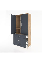 Hyperion Dolap 2 Raflı 3 Çekmeceli Tek Askılı 88x44x195 - S60M021V8B