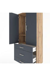 Hyperion Dolap 2 Raflı 3 Çekmeceli Tek Askılı 88x44x195 - S60M021V8B