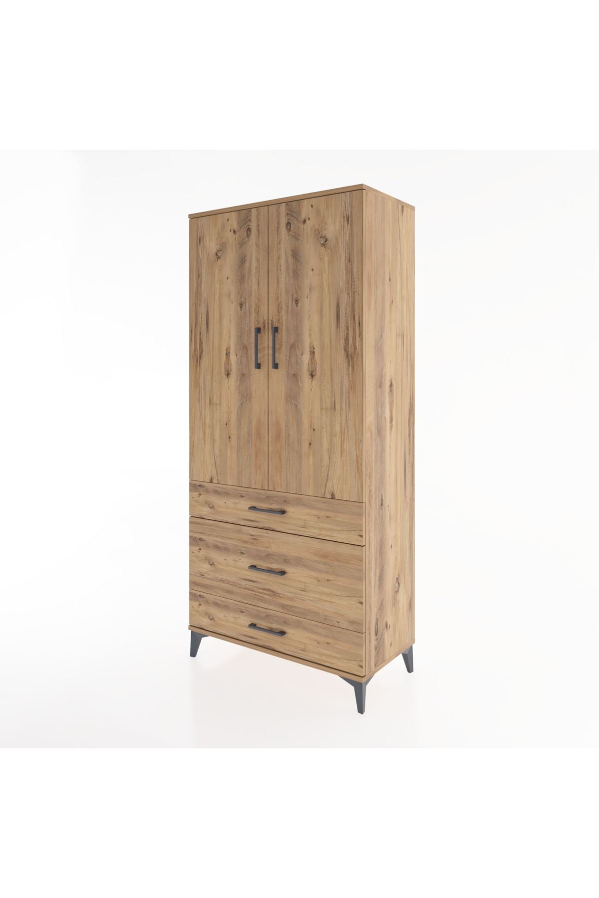 Hyperion Dolap 2 Raflı 3 Çekmeceli Tek Askılı 88x44x195 - S60M021V9B
