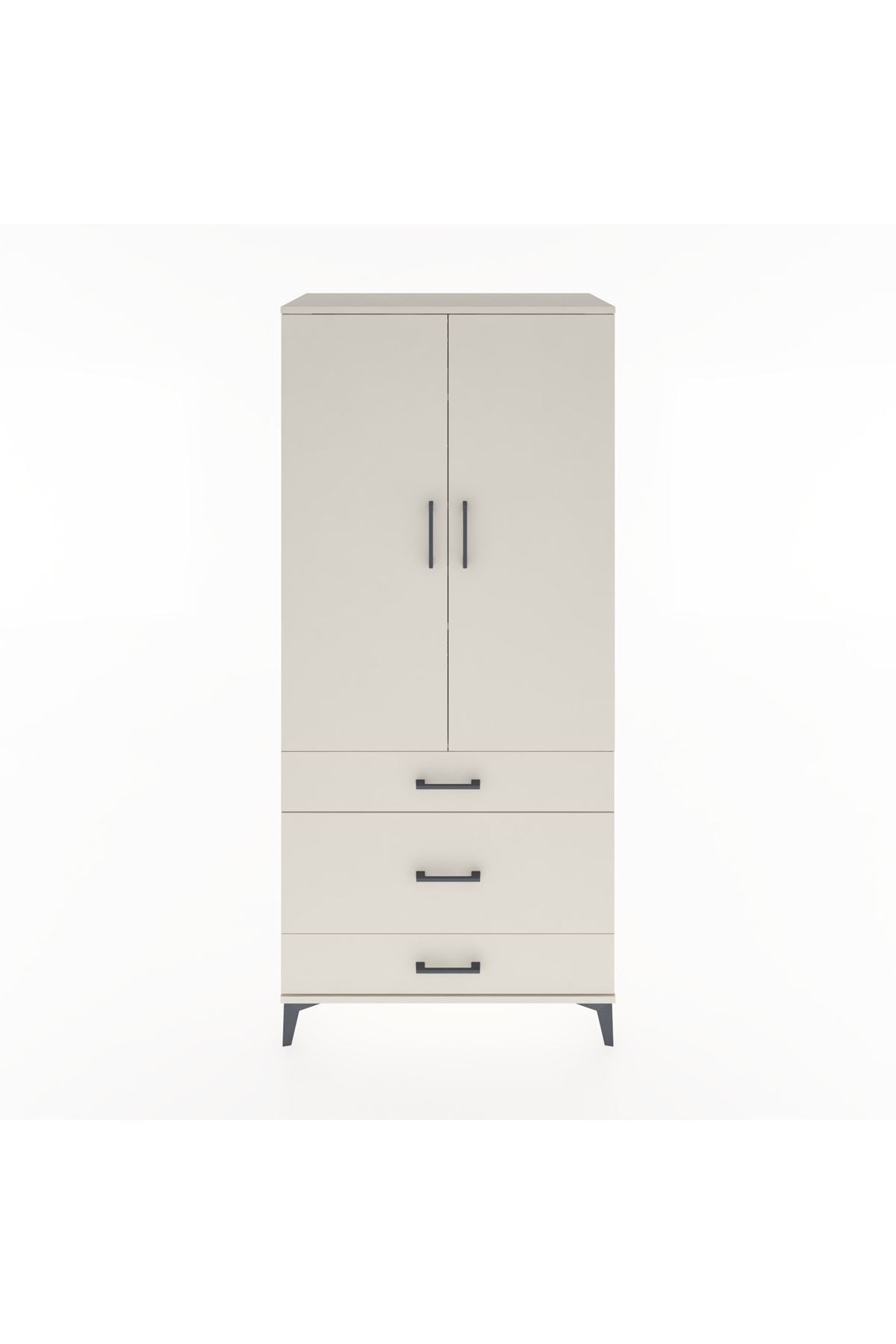 Hyperion Dolap 4 Raflı 3 Çekmeceli 2 Kapaklı 88x44x195 - S60M022V1B