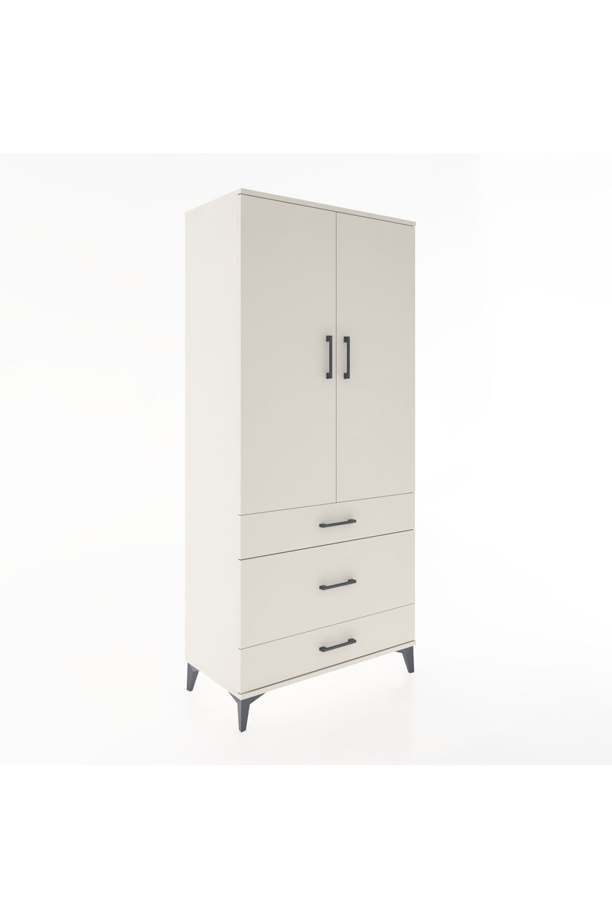 Hyperion Dolap 4 Raflı 3 Çekmeceli 2 Kapaklı 88x44x195 - S60M022V1B