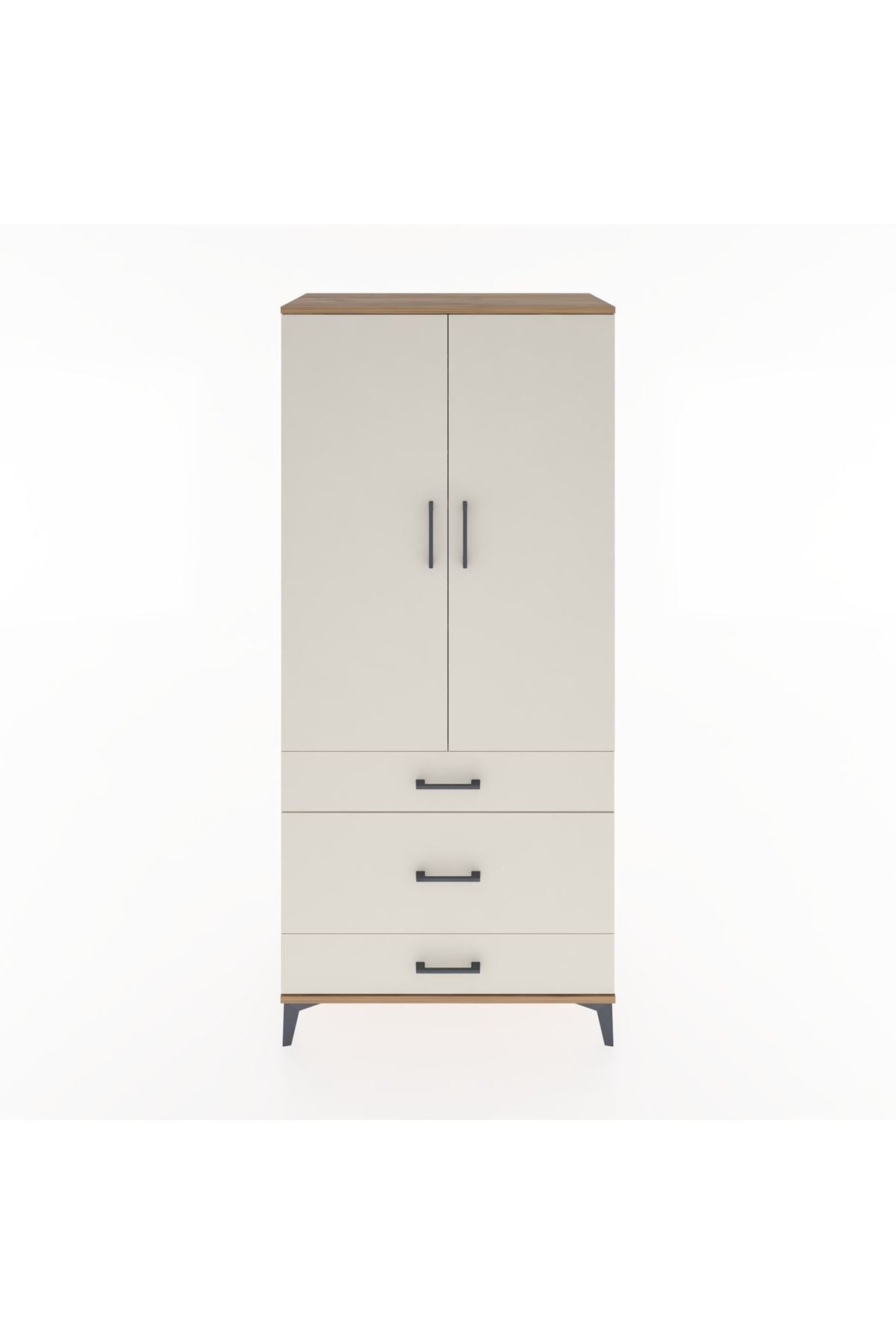 Hyperion Dolap 4 Raflı 3 Çekmeceli 2 Kapaklı 88x44x195 - S60M022V7B