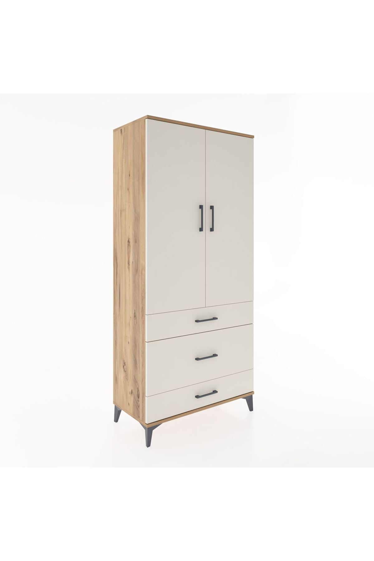 Hyperion Dolap 4 Raflı 3 Çekmeceli 2 Kapaklı 88x44x195 - S60M022V7B