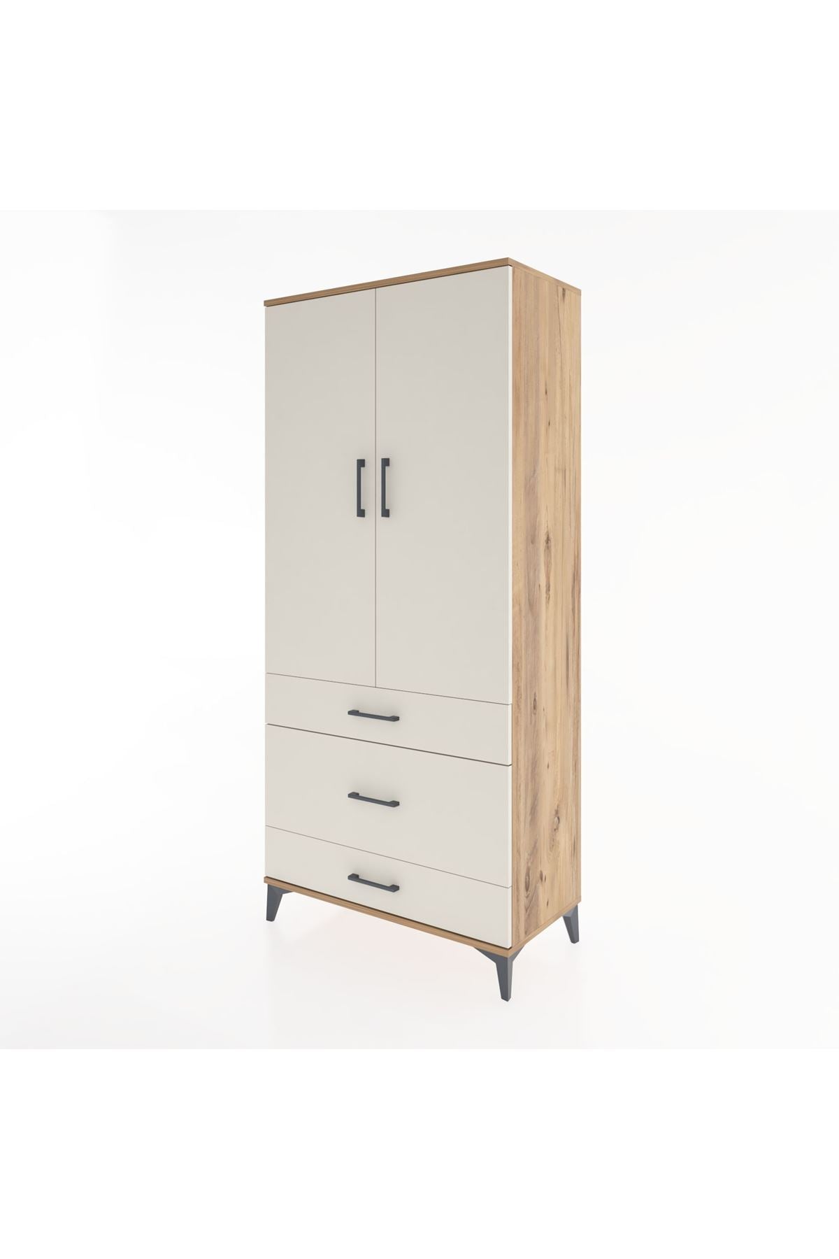 Hyperion Dolap 4 Raflı 3 Çekmeceli 2 Kapaklı 88x44x195 - S60M022V7B