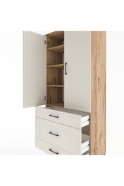 Hyperion Dolap 4 Raflı 3 Çekmeceli 2 Kapaklı 88x44x195 - S60M022V7B