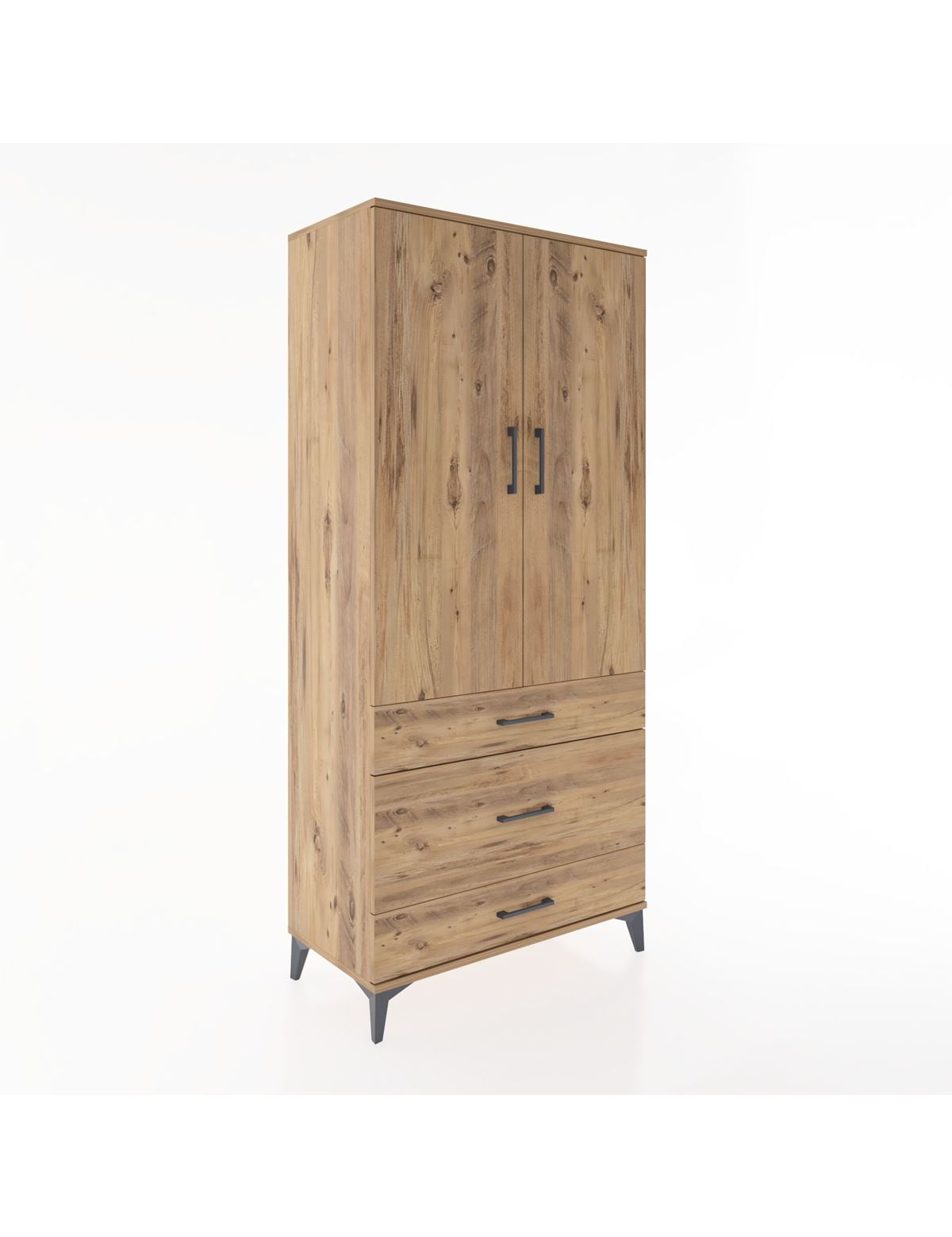 Hyperion Dolap 4 Raflı 3 Çekmeceli 2 Kapaklı 88x44x195 - S60M022V9B