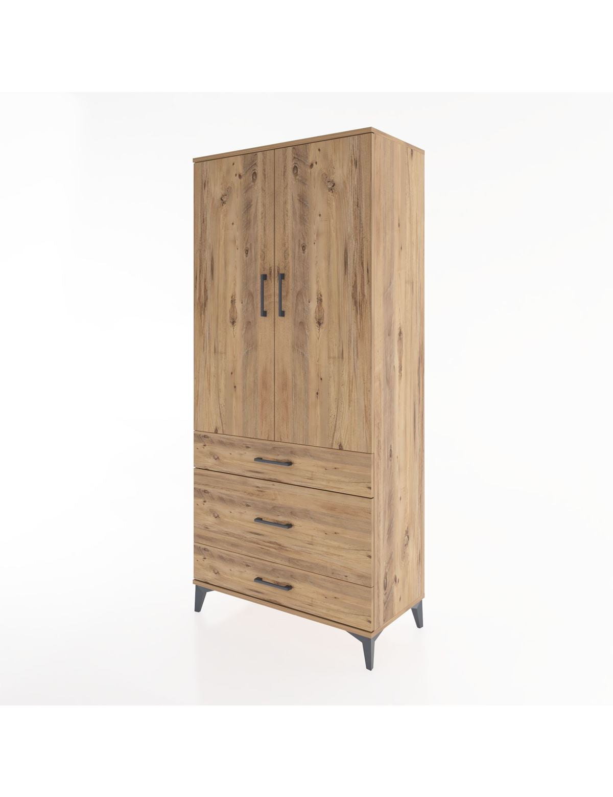 Hyperion Dolap 4 Raflı 3 Çekmeceli 2 Kapaklı 88x44x195 - S60M022V9B