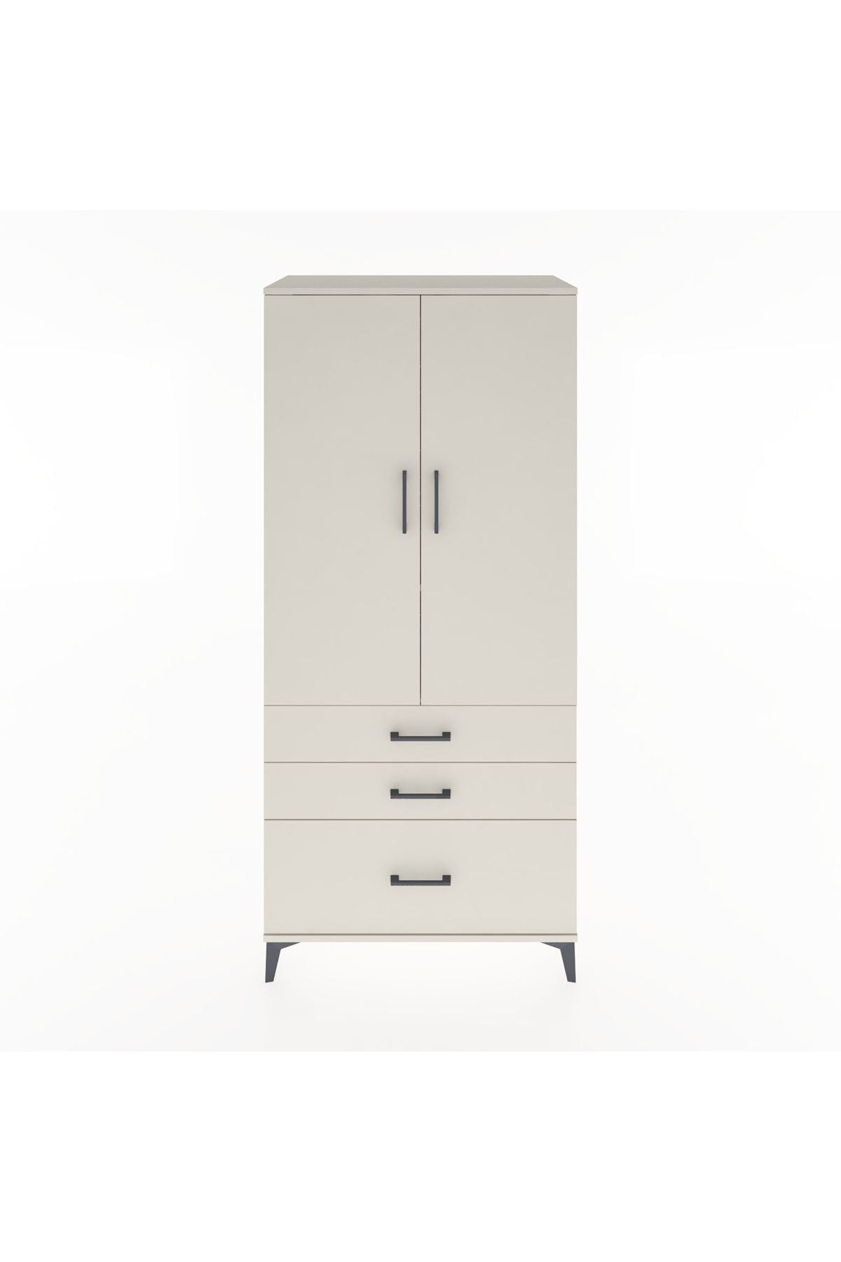Hyperion Dolap 2 Raflı 3 Çekmeceli Tek Askılı 88x44x195 - S60M023V1B