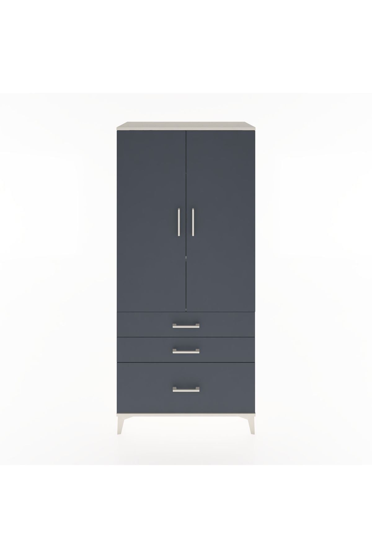 Hyperion Dolap 2 Raflı 3 Çekmeceli Tek Askılı 88x44x195 - S60M023V2B