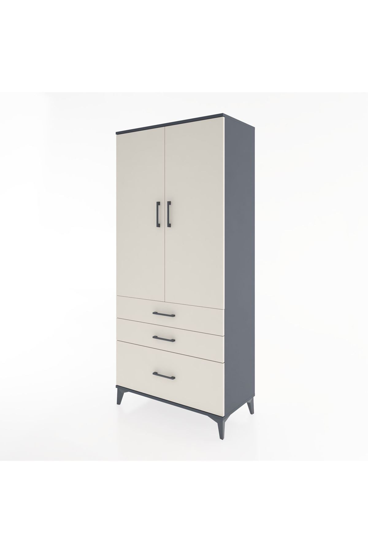 Hyperion Dolap 2 Raflı 3 Çekmeceli Tek Askılı 88x44x195 - S60M023V4B