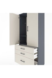 Hyperion Dolap 2 Raflı 3 Çekmeceli Tek Askılı 88x44x195 - S60M023V4B