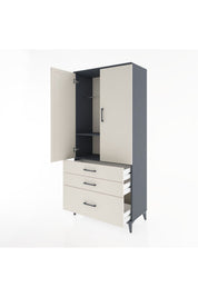 Hyperion Dolap 2 Raflı 3 Çekmeceli Tek Askılı 88x44x195 - S60M023V4B