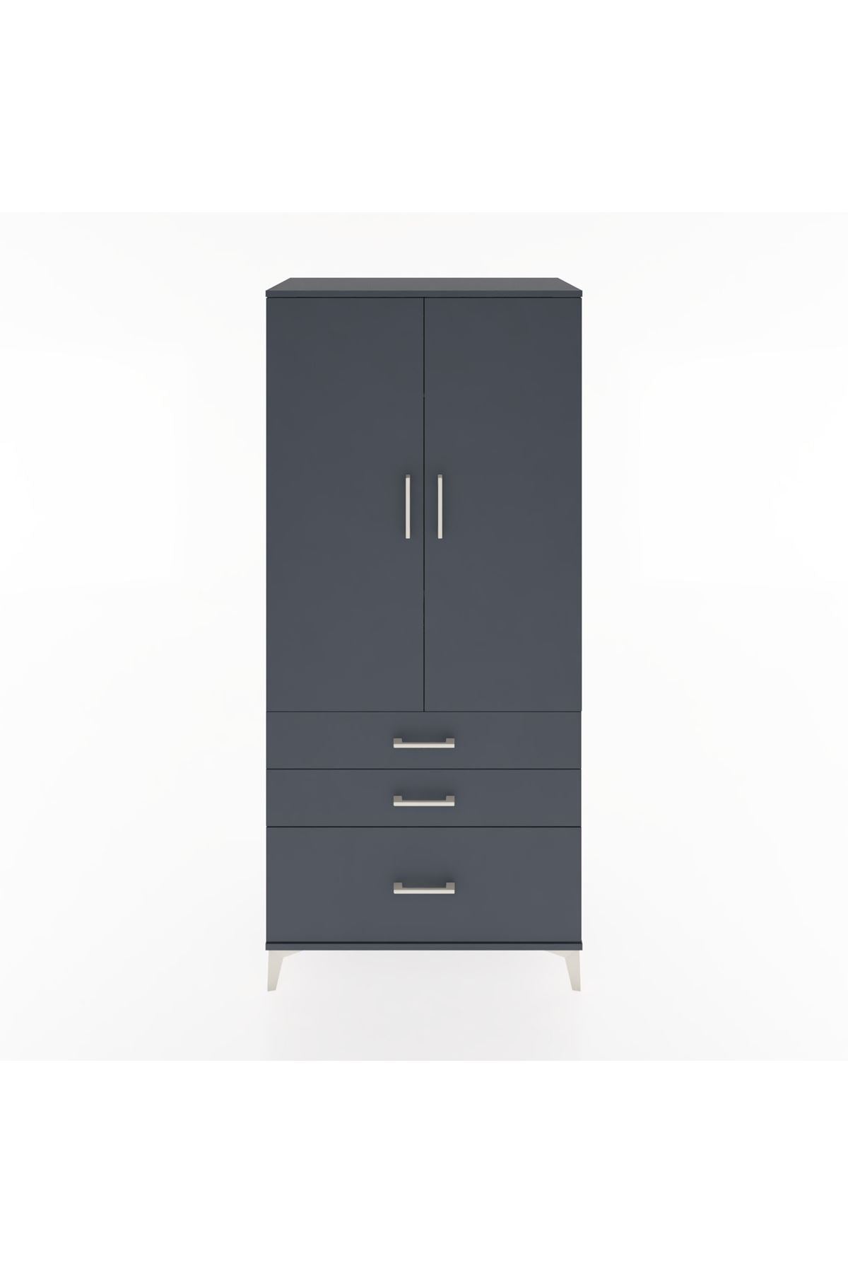 Hyperion Dolap 2 Raflı 3 Çekmeceli Tek Askılı 88x44x195 - S60M023V5B