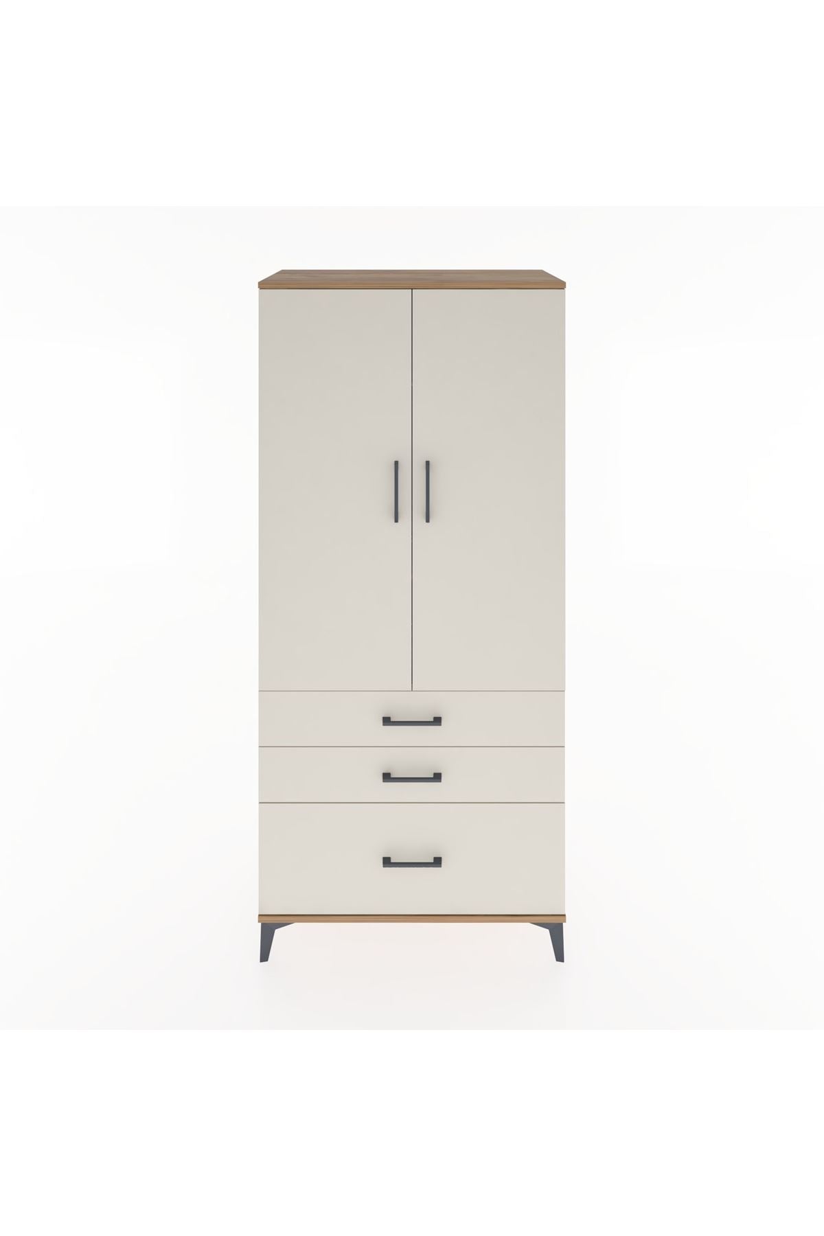 Hyperion Dolap 2 Raflı 3 Çekmeceli Tek Askılı 88x44x195 - S60M023V7B