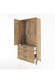 Hyperion Dolap 2 Raflı 3 Çekmeceli Tek Askılı 88x44x195 - S60M023V9B