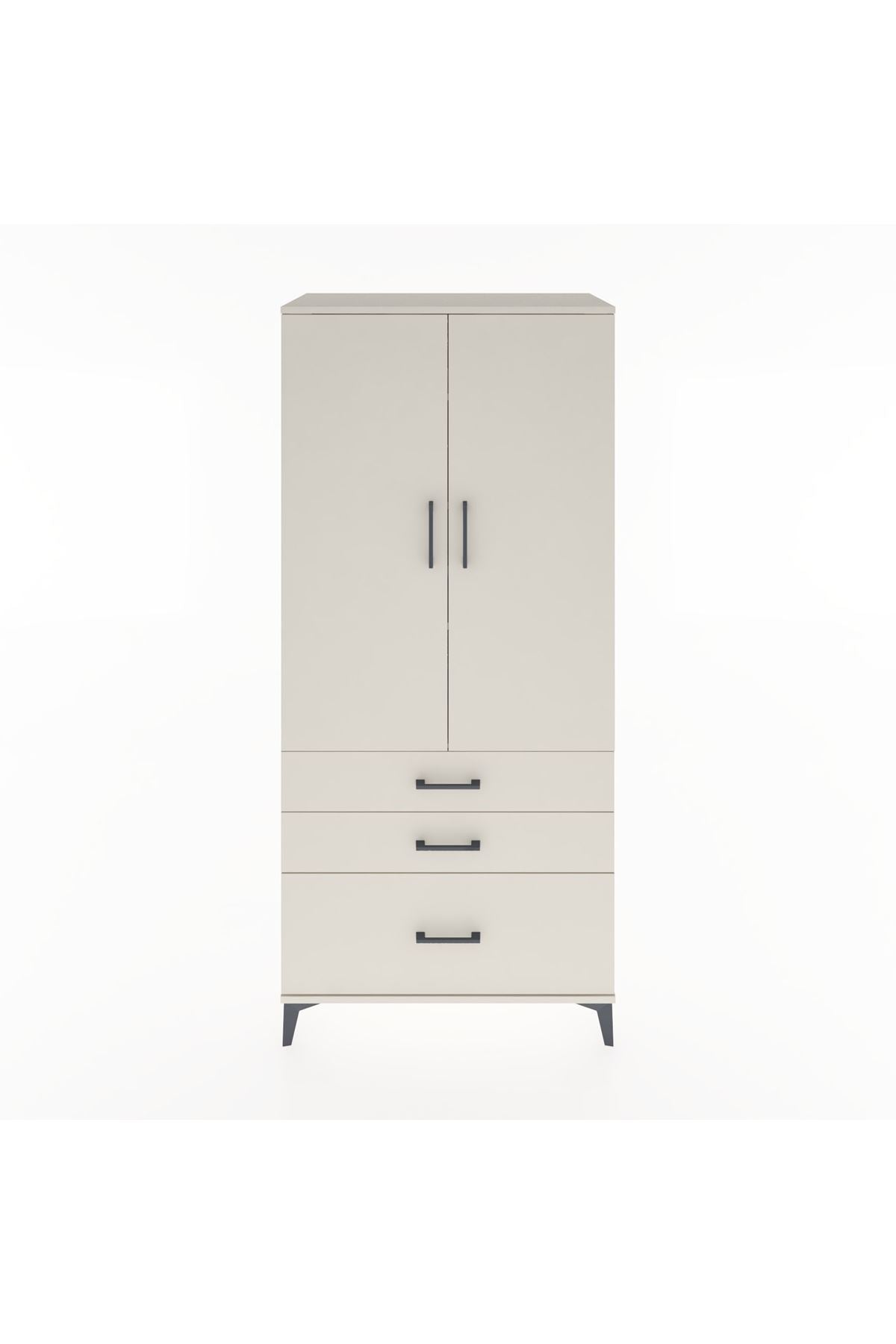 Hyperion Dolap 4 Raflı 3 Çekmeceli 2 Kapaklı 88x44x195 - S60M024V1B