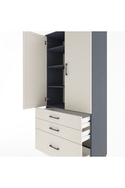 Hyperion Dolap 4 Raflı 3 Çekmeceli 2 Kapaklı 88x44x195 - S60M024V4B