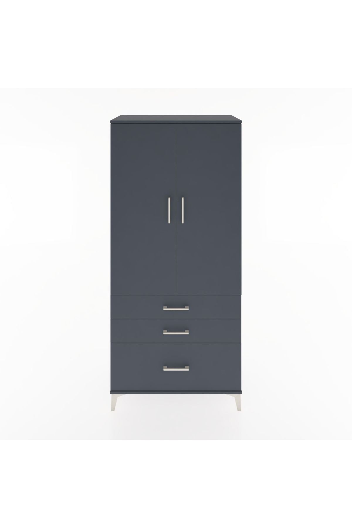 Hyperion Dolap 4 Raflı 3 Çekmeceli 2 Kapaklı 88x44x195 - S60M024V5B