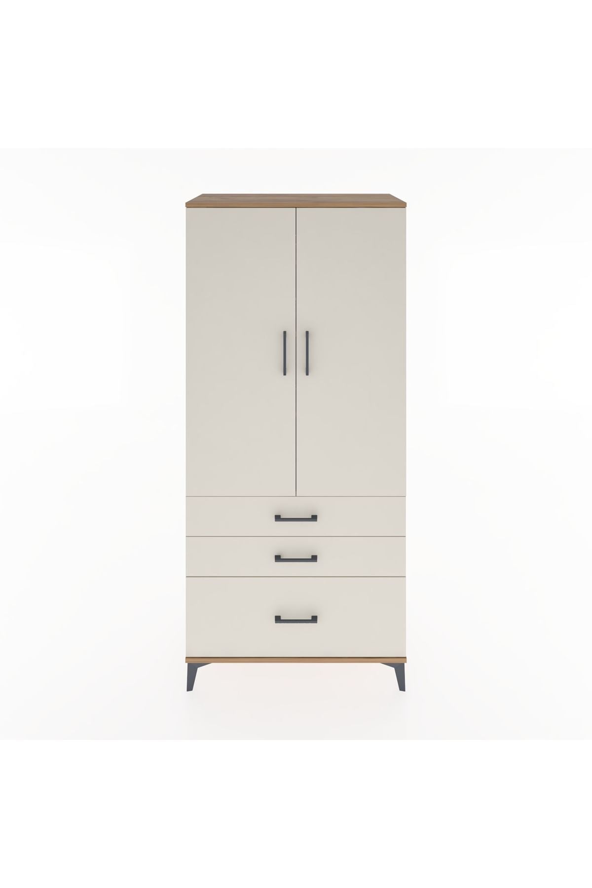 Hyperion Dolap 4 Raflı 3 Çekmeceli 2 Kapaklı 88x44x195 - S60M024V7B