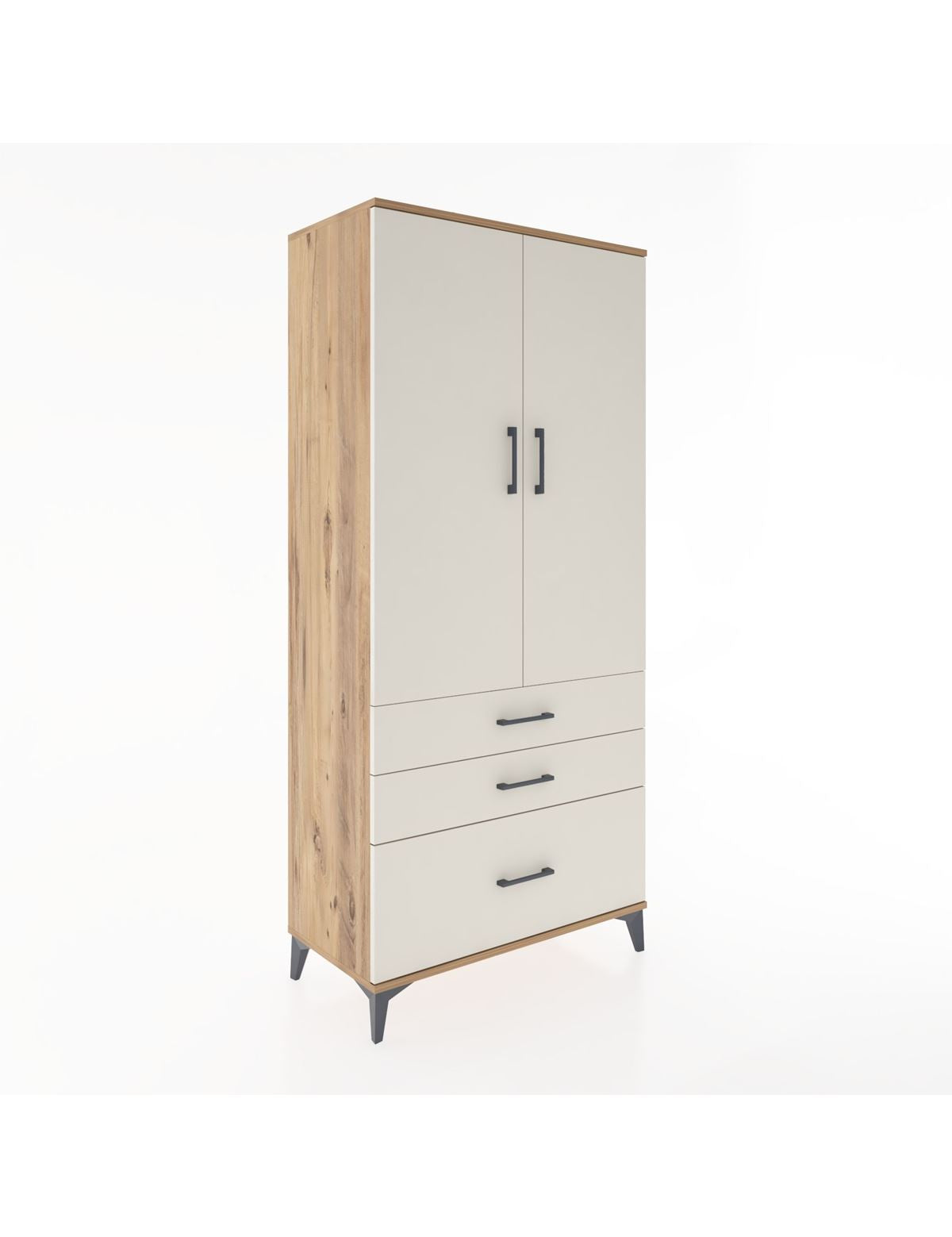 Hyperion Dolap 4 Raflı 3 Çekmeceli 2 Kapaklı 88x44x195 - S60M024V7B