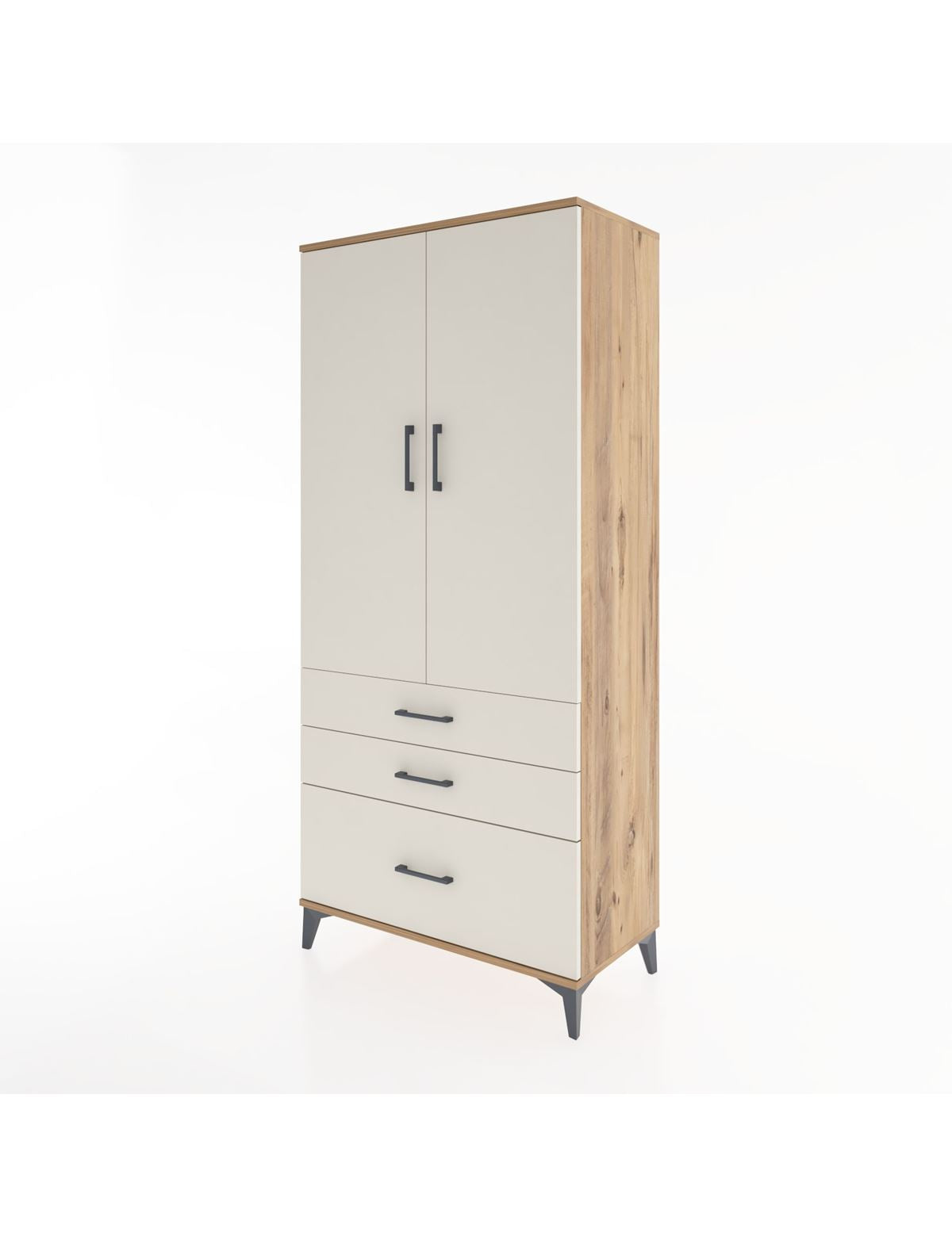 Hyperion Dolap 4 Raflı 3 Çekmeceli 2 Kapaklı 88x44x195 - S60M024V7B