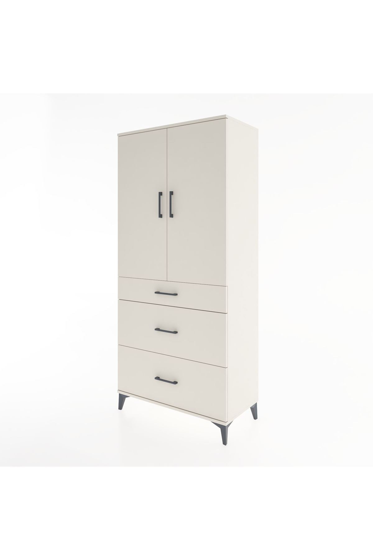 Hyperion Dolap Tek Raflı 3 Çekmeceli Tek Askılı 88x44x195 - S60M025V1B
