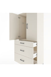 Hyperion Dolap Tek Raflı 3 Çekmeceli Tek Askılı 88x44x195 - S60M025V1B