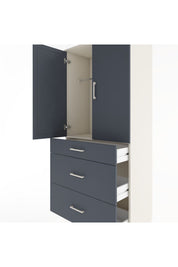 Hyperion Dolap Tek Raflı 3 Çekmeceli Tek Askılı 88x44x195 - S60M025V2B