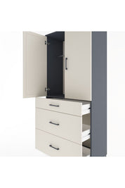 Hyperion Dolap Tek Raflı 3 Çekmeceli Tek Askılı 88x44x195 - S60M025V4B