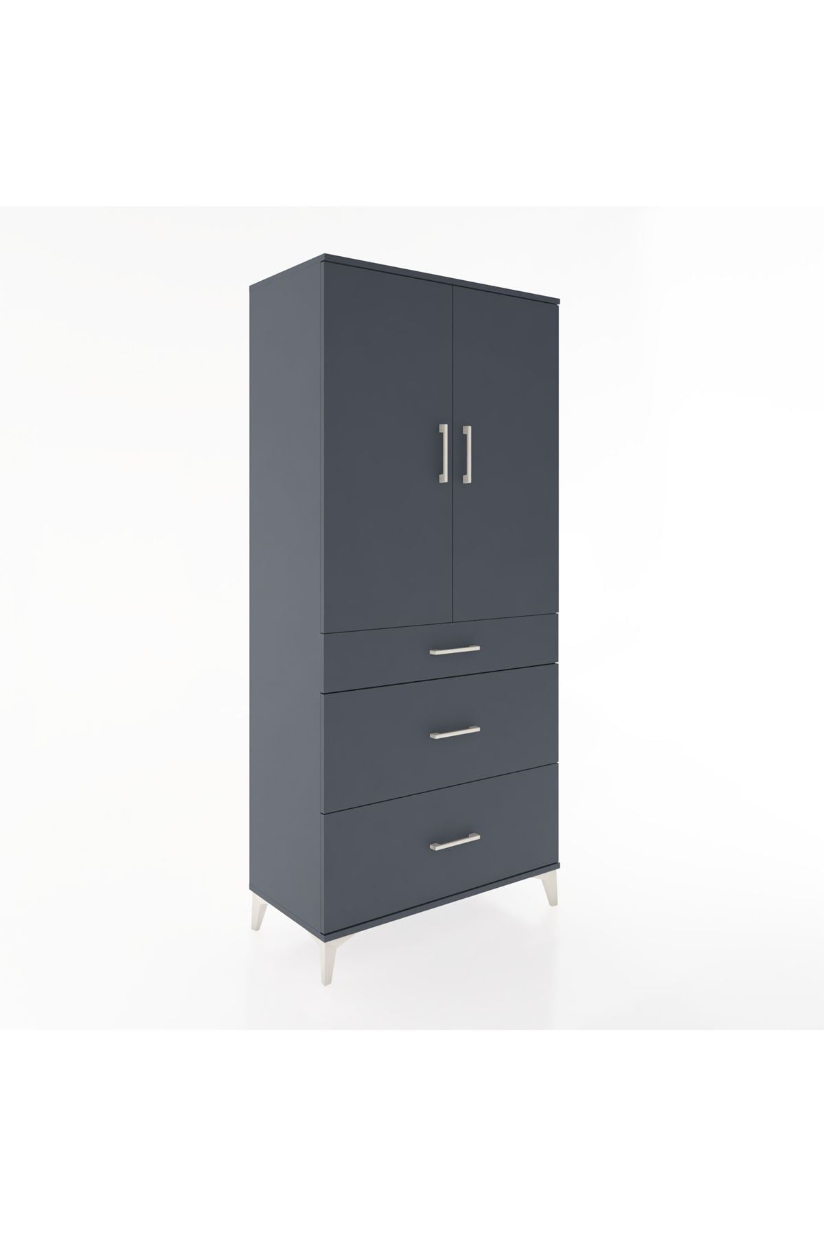 Hyperion Dolap Tek Raflı 3 Çekmeceli Tek Askılı 88x44x195 - S60M025V5B
