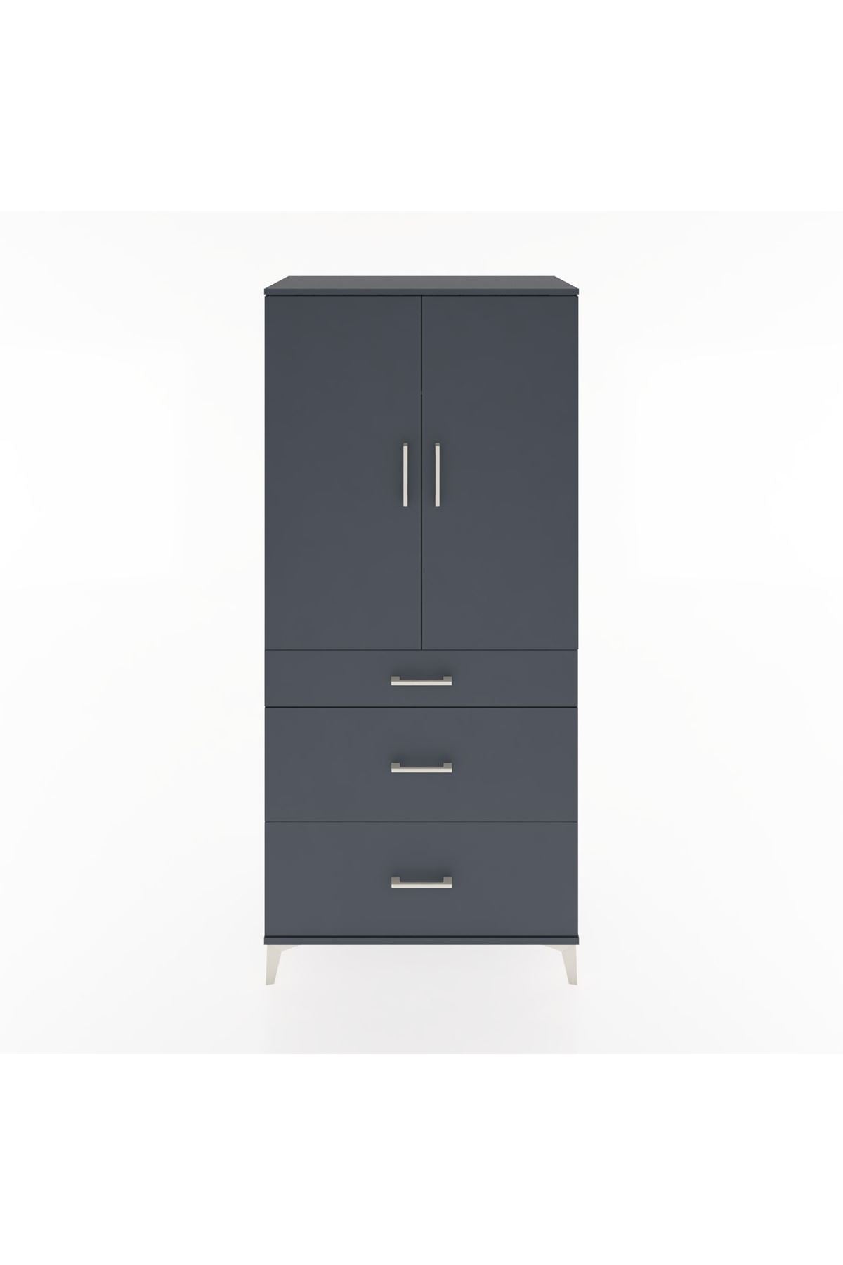 Hyperion Dolap Tek Raflı 3 Çekmeceli Tek Askılı 88x44x195 - S60M025V5B