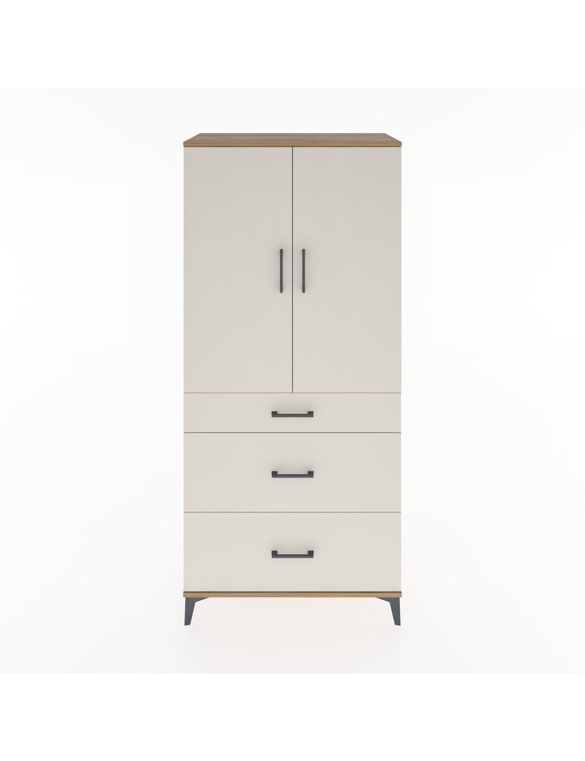 Hyperion Dolap Tek Raflı 3 Çekmeceli Tek Askılı 88x44x195 - S60M025V7B