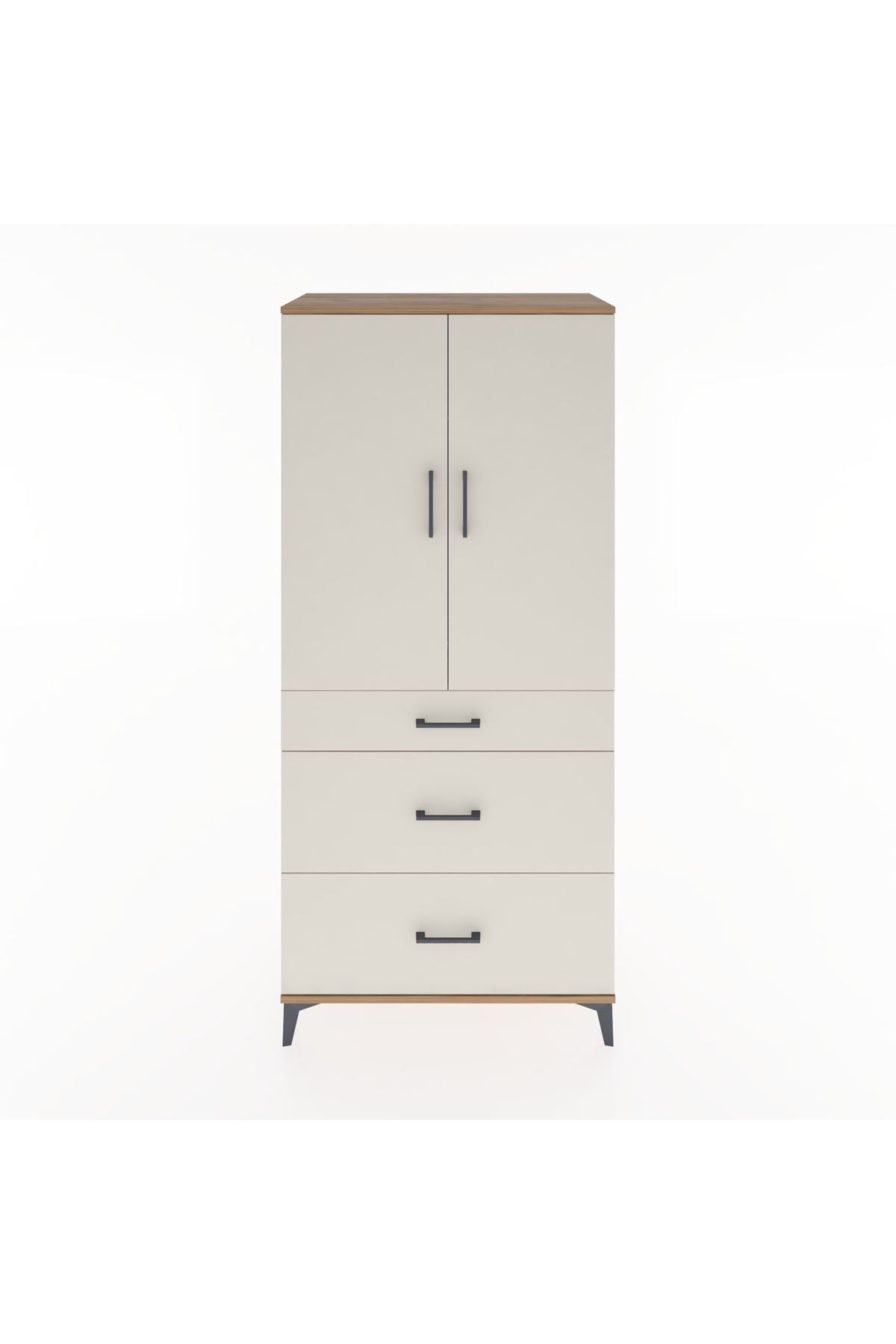 Hyperion Dolap Tek Raflı 3 Çekmeceli Tek Askılı 88x44x195 - S60M025V7B