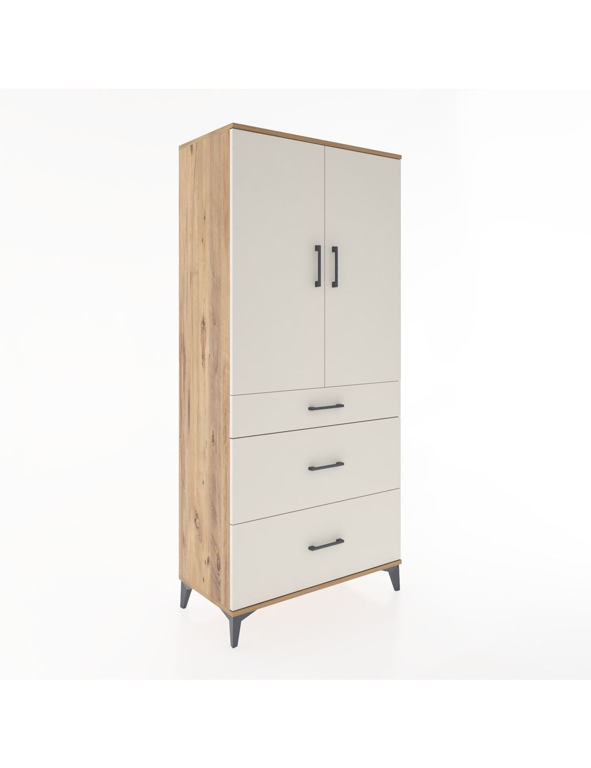 Hyperion Dolap Tek Raflı 3 Çekmeceli Tek Askılı 88x44x195 - S60M025V7B