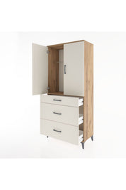 Hyperion Dolap Tek Raflı 3 Çekmeceli Tek Askılı 88x44x195 - S60M025V7B