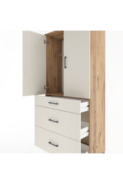 Hyperion Dolap Tek Raflı 3 Çekmeceli Tek Askılı 88x44x195 - S60M025V7B