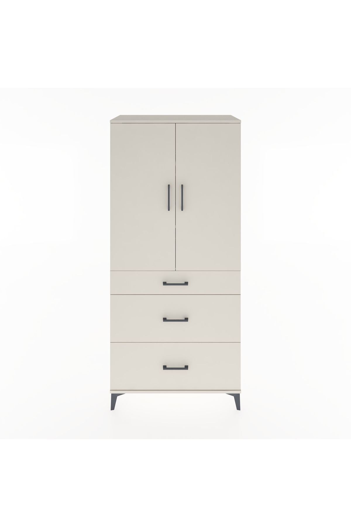 Hyperion Dolap 3 Raflı 3 Çekmeceli 2 Kapaklı 88x44x195 - S60M026V1B