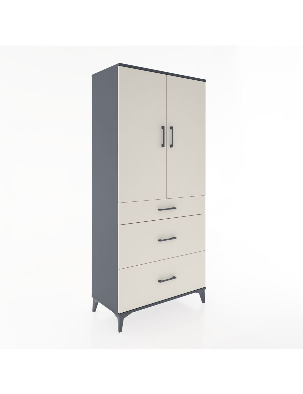Hyperion Dolap 3 Raflı 3 Çekmeceli 2 Kapaklı 88x44x195 - S60M026V4B