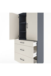 Hyperion Dolap 3 Raflı 3 Çekmeceli 2 Kapaklı 88x44x195 - S60M026V4B
