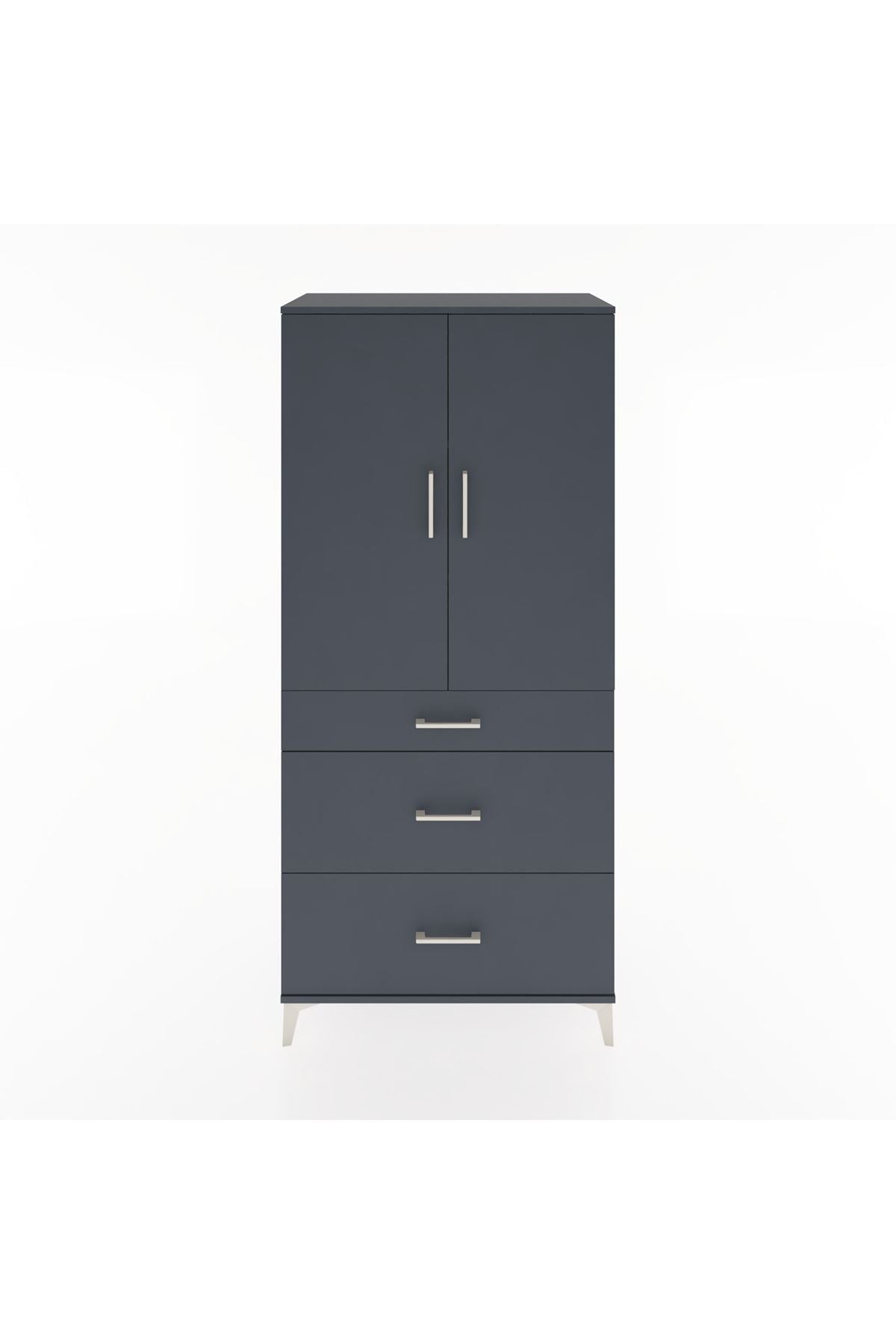 Hyperion Dolap 3 Raflı 3 Çekmeceli 2 Kapaklı 88x44x195 - S60M026V5B