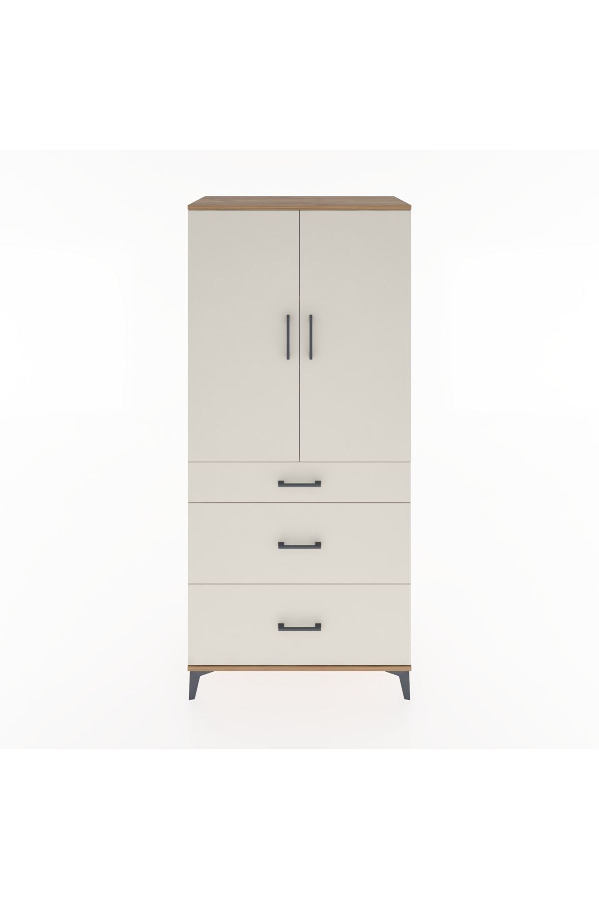 Hyperion Dolap 3 Raflı 3 Çekmeceli 2 Kapaklı 88x44x195 - S60M026V7B