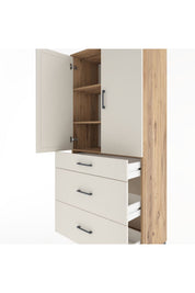 Hyperion Dolap 3 Raflı 3 Çekmeceli 2 Kapaklı 88x44x195 - S60M026V7B