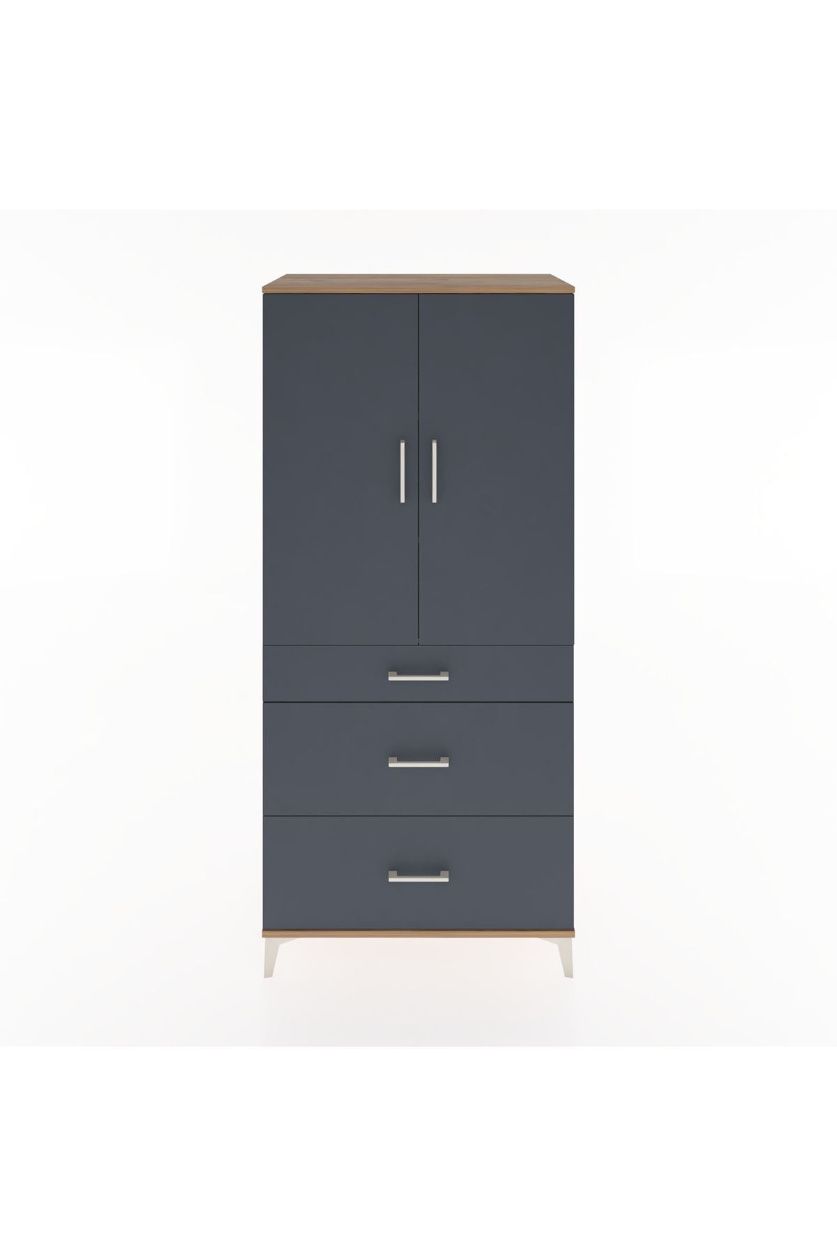 Hyperion Dolap 3 Raflı 3 Çekmeceli 2 Kapaklı 88x44x195 - S60M026V8B