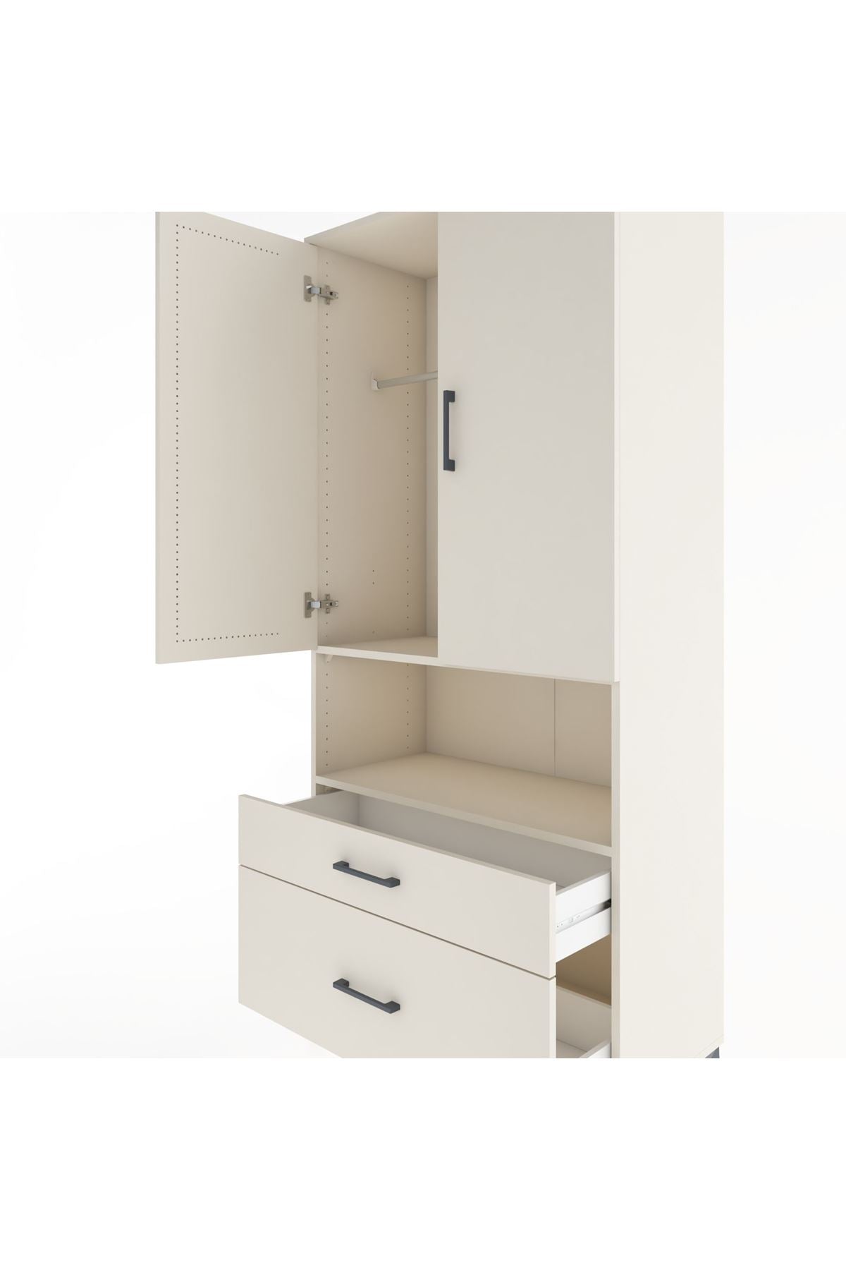 Hyperion Dolap 2 Raflı 2 Çekmeceli Tek Askılı 88x44x195 - S60M027V1B