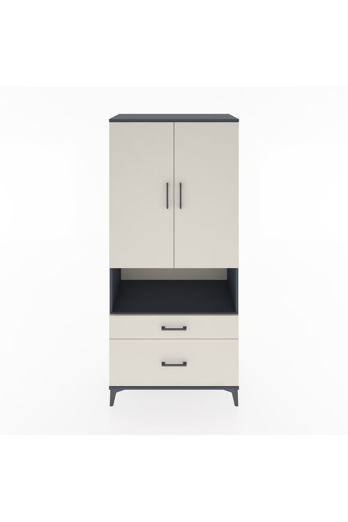Hyperion Dolap 2 Raflı 2 Çekmeceli Tek Askılı 88x44x195 - S60M027V4B